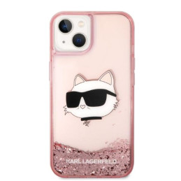 Karl Lagerfeld Glitter Choupette Head dėklas iPhone 14 Plus - rožinis