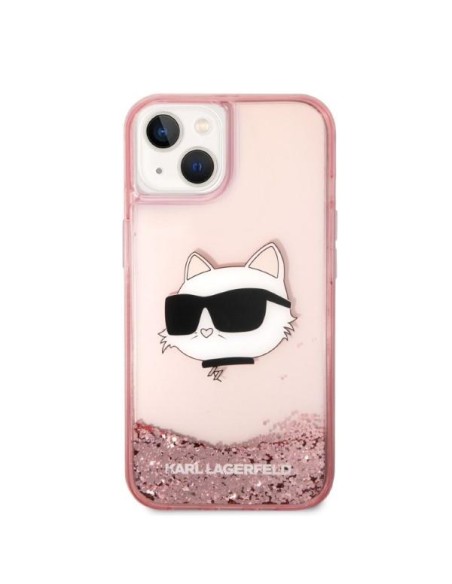 Karl Lagerfeld Glitter Choupette Head dėklas iPhone 14 Plus - rožinis Karl Lagerfeld Glitter Choupette Head dėklas iPhone 14 Plus - rožinis