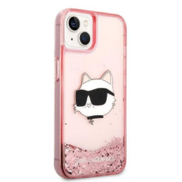 Karl Lagerfeld Glitter Choupette Head dėklas iPhone 14 Plus - rožinis
