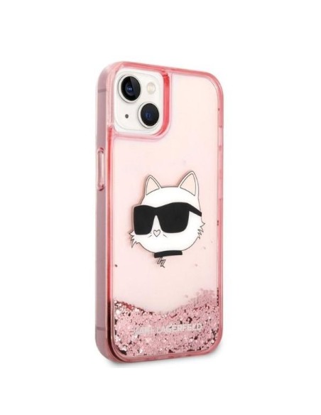 Karl Lagerfeld Glitter Choupette Head dėklas iPhone 14 Plus - rožinis Karl Lagerfeld Glitter Choupette Head dėklas iPhone 14 Plus - rožinis