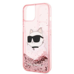 Karl Lagerfeld Glitter Choupette Head dėklas iPhone 14 Plus - rožinis