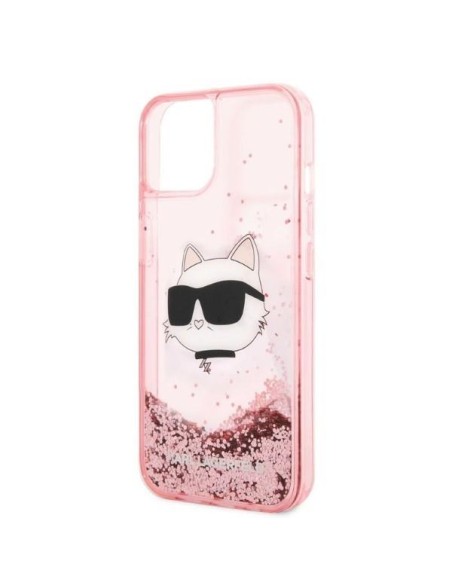 Karl Lagerfeld Glitter Choupette Head dėklas iPhone 14 Plus - rožinis Karl Lagerfeld Glitter Choupette Head dėklas iPhone 14 Plus - rožinis