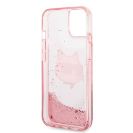 Karl Lagerfeld Glitter Choupette Head dėklas iPhone 14 Plus - rožinis
