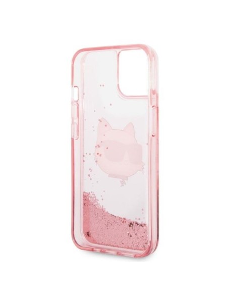 Karl Lagerfeld Glitter Choupette Head dėklas iPhone 14 Plus - rožinis Karl Lagerfeld Glitter Choupette Head dėklas iPhone 14 Plus - rožinis