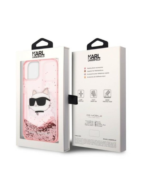 Karl Lagerfeld Glitter Choupette Head dėklas iPhone 14 Plus - rožinis Karl Lagerfeld Glitter Choupette Head dėklas iPhone 14 Plus - rožinis