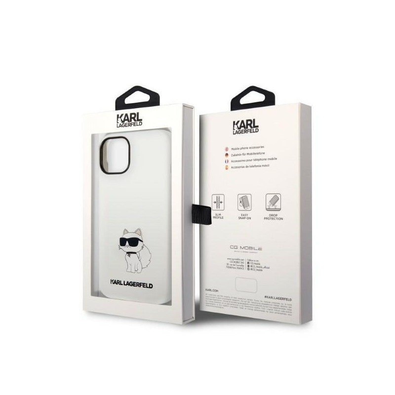 Karl Lagerfeld Silicone Choupette dėklas iPhone 14 Plus - baltas