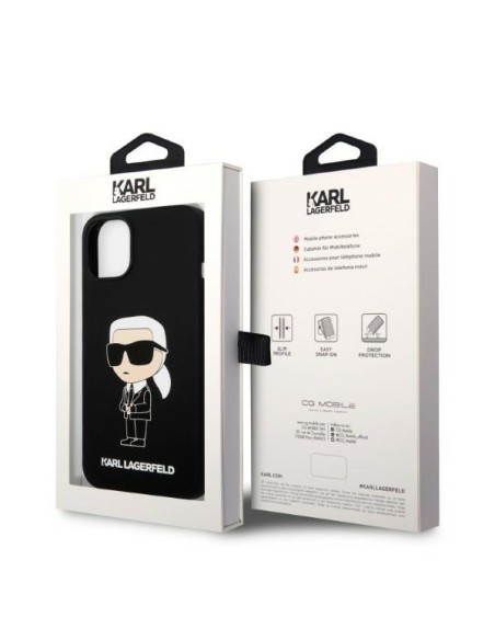 Karl Lagerfeld Silicone Ikonik dėklas iPhone 14 Plus - juodas Karl Lagerfeld Silicone Ikonik dėklas iPhone 14 Plus - juodas