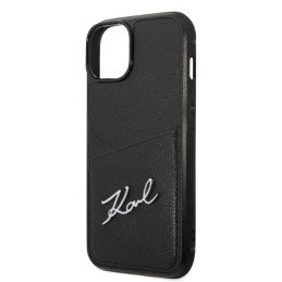 Karl Lagerfeld Signature Logo Cardslot dėklas, skirtas iPhone 14 - juodas