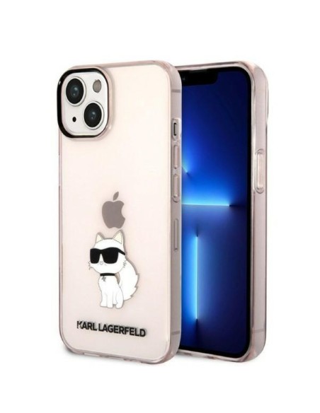 Karl Lagerfeld Ikonik Choupette dėklas iPhone 14 - rožinis Karl Lagerfeld Ikonik Choupette dėklas iPhone 14 - rožinis