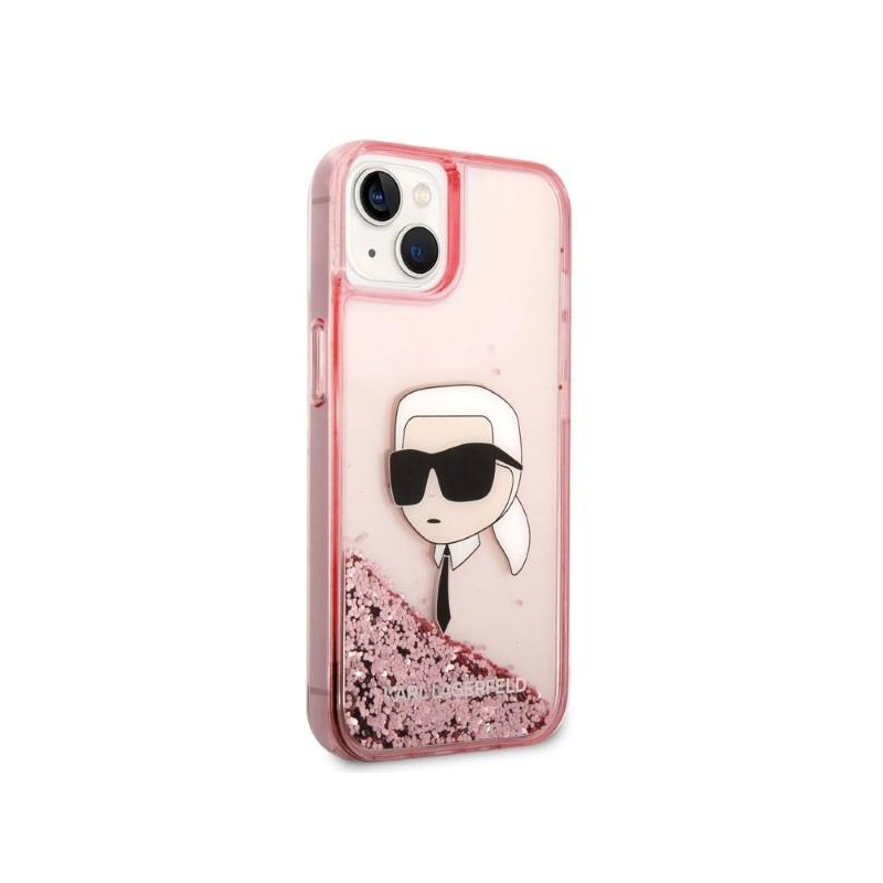 Karl Lagerfeld Glitter Karl& 39 s Head dėklas iPhone 14 - rožinis