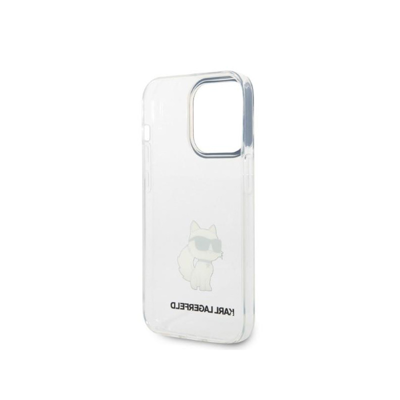 Karl Lagerfeld Ikonik Choupette dėklas iPhone 14 Pro Max - skaidrus