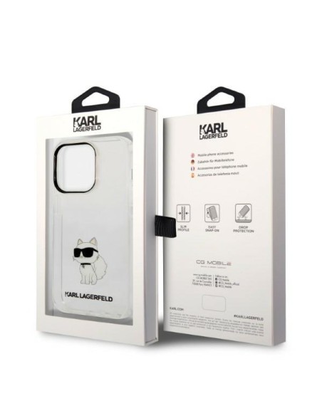 Karl Lagerfeld Ikonik Choupette dėklas iPhone 14 Pro Max - skaidrus Karl Lagerfeld Ikonik Choupette dėklas iPhone 14 Pro Max - skaidrus