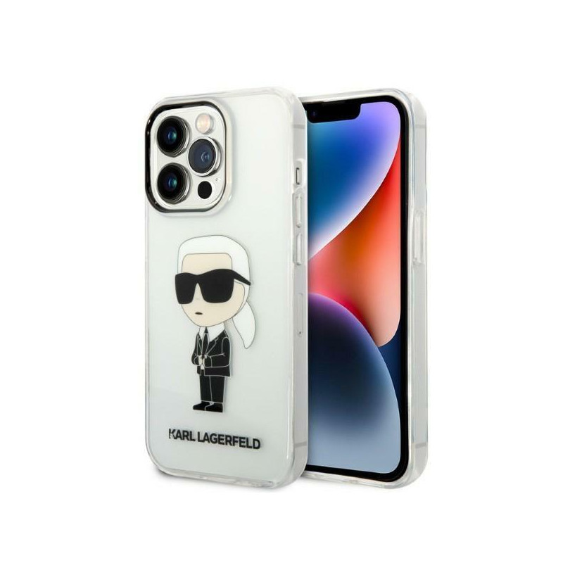 Karl Lagerfeld Ikonik Karl dėklas iPhone 14 Pro Max - skaidrus Karl Lagerfeld Ikonik Karl dėklas iPhone 14 Pro Max - skaidrus