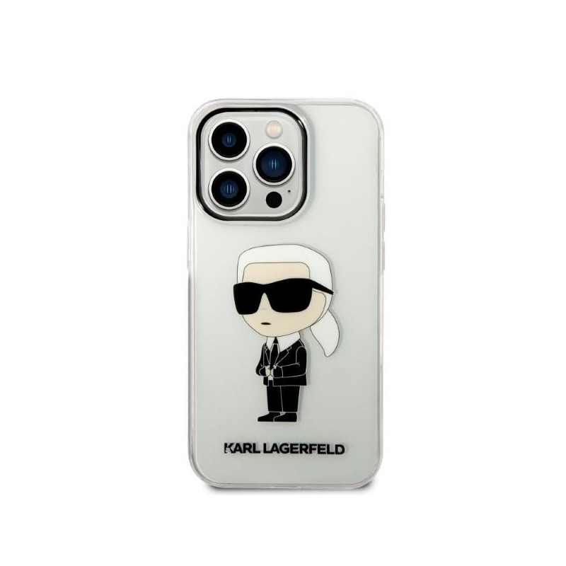 Karl Lagerfeld Ikonik Karl dėklas iPhone 14 Pro Max - skaidrus