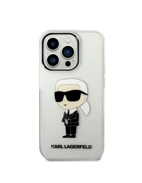 Karl Lagerfeld Ikonik Karl dėklas iPhone 14 Pro Max - skaidrus Karl Lagerfeld Ikonik Karl dėklas iPhone 14 Pro Max - skaidrus