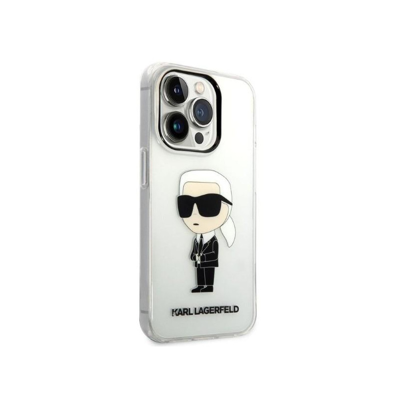 Karl Lagerfeld Ikonik Karl dėklas iPhone 14 Pro Max - skaidrus