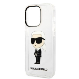 Karl Lagerfeld Ikonik Karl dėklas iPhone 14 Pro Max - skaidrus