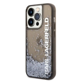 Karl Lagerfeld Liquid Glitter Elong dėklas, skirtas iPhone 14 Pro Max - juodas
