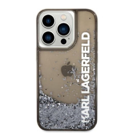 Karl Lagerfeld Liquid Glitter Elong dėklas, skirtas iPhone 14 Pro Max - juodas