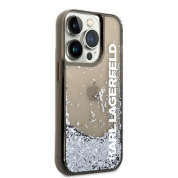 Karl Lagerfeld Liquid Glitter Elong dėklas, skirtas iPhone 14 Pro Max - juodas