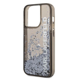 Karl Lagerfeld Liquid Glitter Elong dėklas, skirtas iPhone 14 Pro Max - juodas