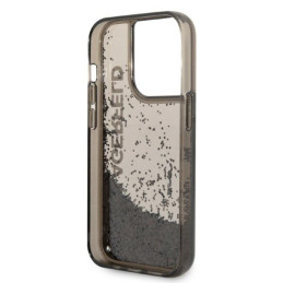 Karl Lagerfeld Liquid Glitter Elong dėklas, skirtas iPhone 14 Pro Max - juodas