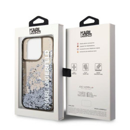 Karl Lagerfeld Liquid Glitter Elong dėklas, skirtas iPhone 14 Pro Max - juodas