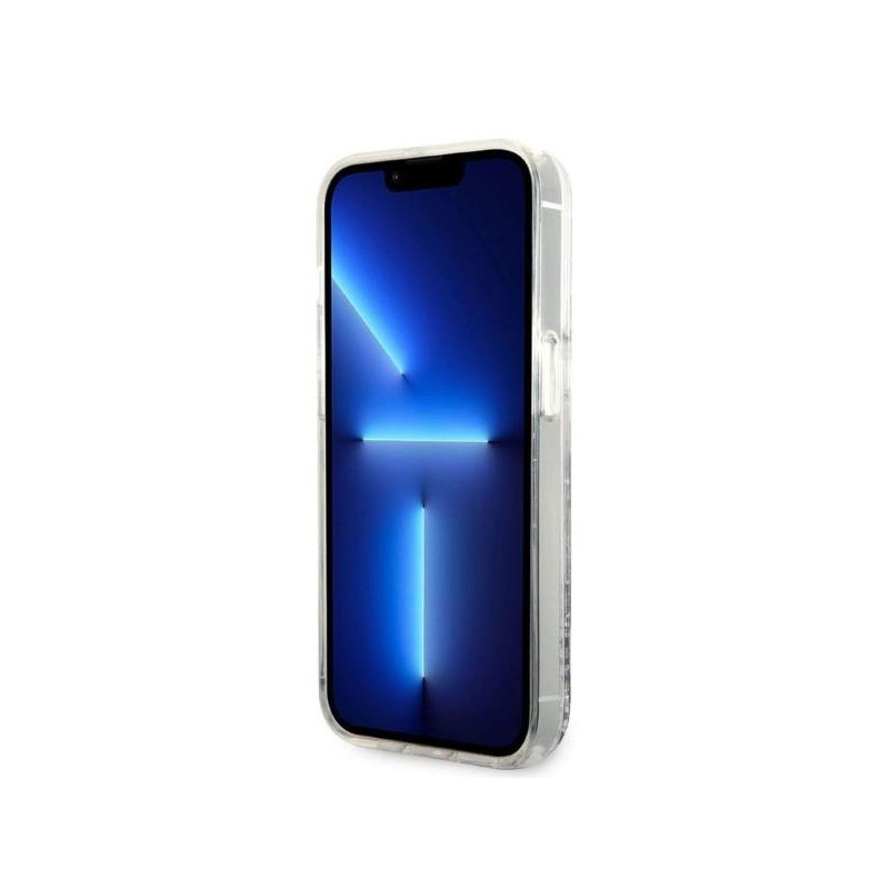 Karl Lagerfeld Glitter Karl& 39 s Head dėklas, skirtas iPhone 14 Pro Max – sidabrinis