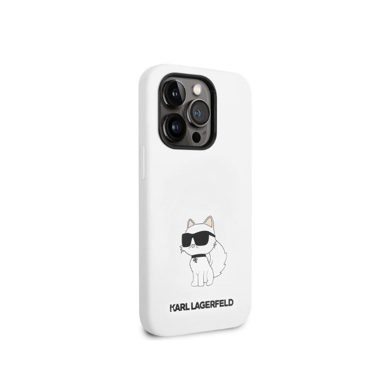 Karl Lagerfeld Silicone Choupette dėklas iPhone 14 Pro Max - baltas