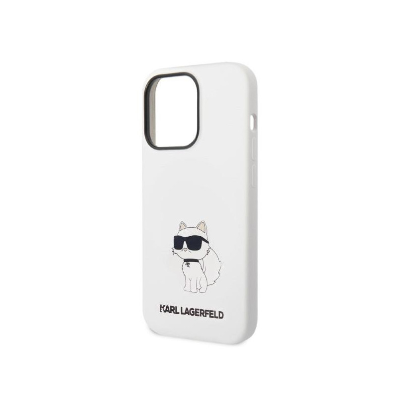 Karl Lagerfeld Silicone Choupette dėklas iPhone 14 Pro Max - baltas
