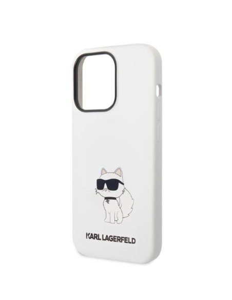 Karl Lagerfeld Silicone Choupette dėklas iPhone 14 Pro Max - baltas Karl Lagerfeld Silicone Choupette dėklas iPhone 14 Pro Max - baltas