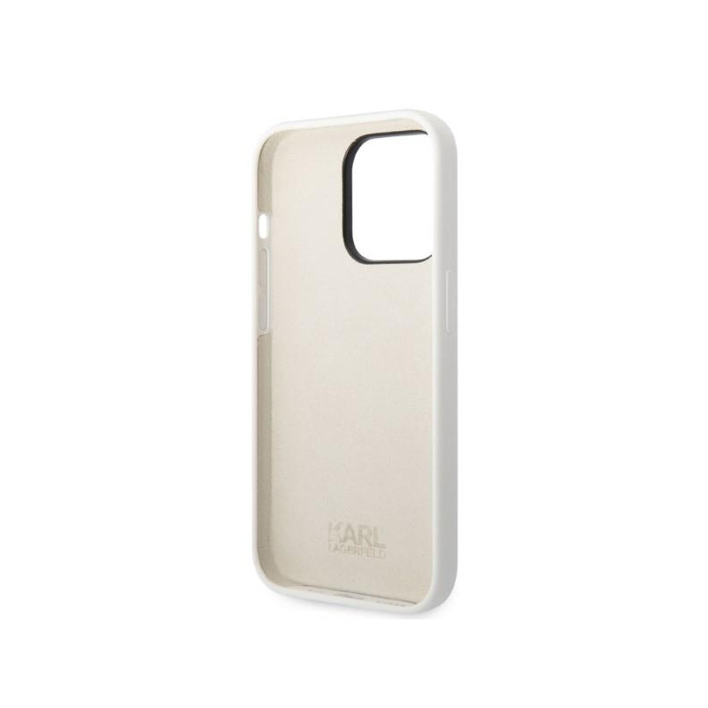Karl Lagerfeld Silicone Choupette dėklas iPhone 14 Pro Max - baltas