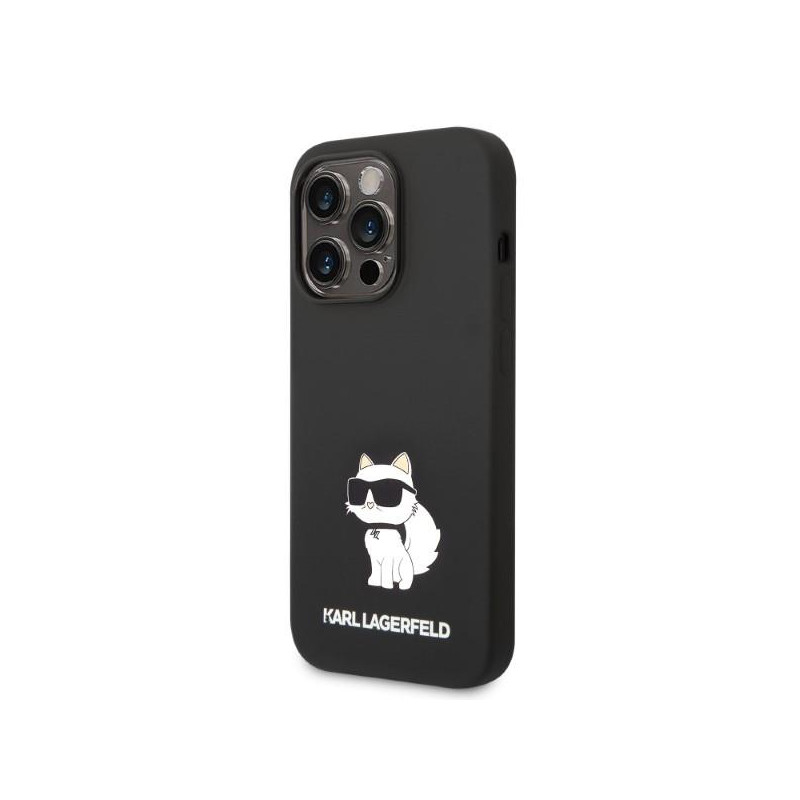 Karl Lagerfeld Silicone Choupette dėklas iPhone 14 Pro Max - juodas