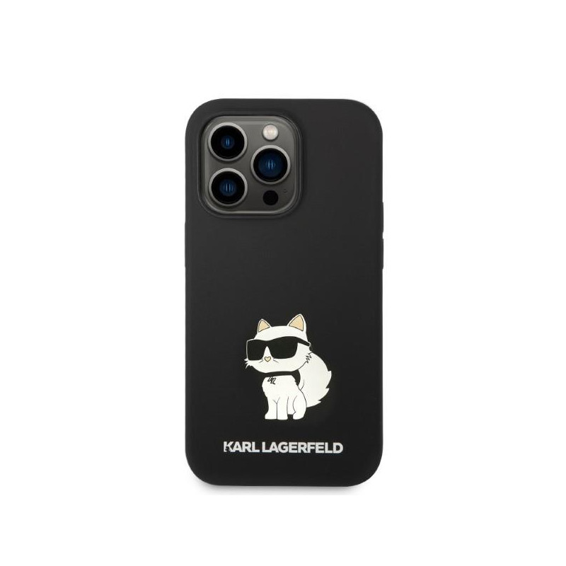 Karl Lagerfeld Silicone Choupette dėklas iPhone 14 Pro Max - juodas