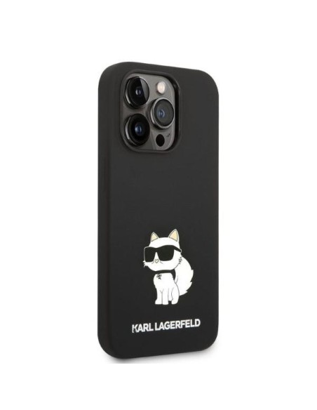 Karl Lagerfeld Silicone Choupette dėklas iPhone 14 Pro Max - juodas Karl Lagerfeld Silicone Choupette dėklas iPhone 14 Pro Max - juodas