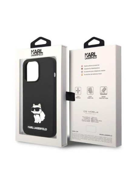 Karl Lagerfeld Silicone Choupette dėklas iPhone 14 Pro Max - juodas Karl Lagerfeld Silicone Choupette dėklas iPhone 14 Pro Max - juodas
