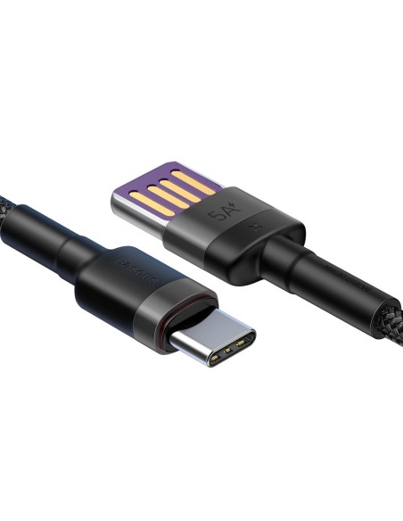 Patvarus USB laidas USB-C 40 W Quick Charge 3.0 QC 3.0 1m pilkai juodas Patvarus USB laidas USB-C 40 W Quick Charge 3.0 QC 3.0 1m pilkai juodas