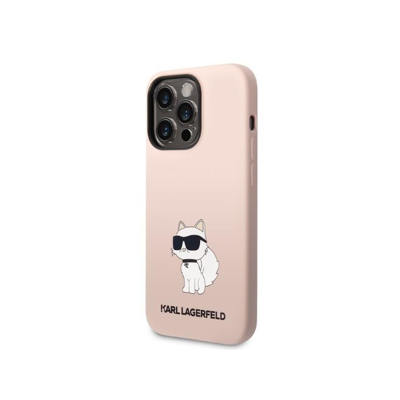 Karl Lagerfeld Silicone Choupette dėklas iPhone 14 Pro Max - rožinis