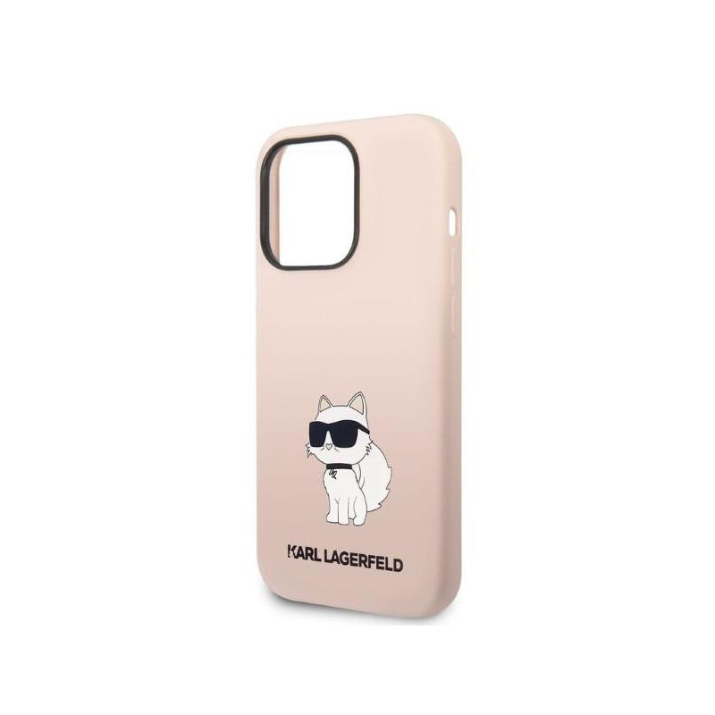 Karl Lagerfeld Silicone Choupette dėklas iPhone 14 Pro Max - rožinis