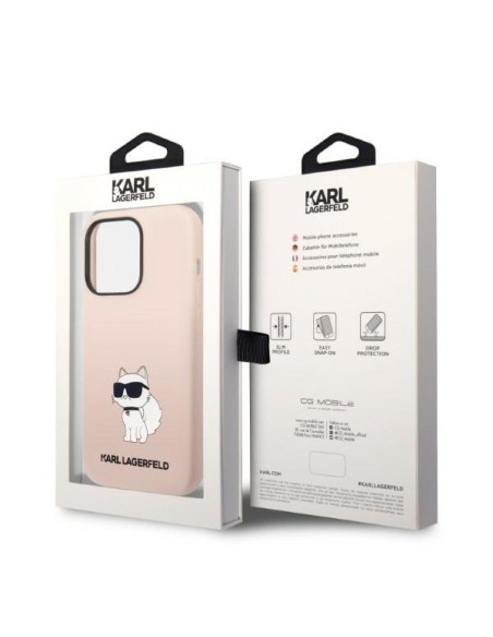 Karl Lagerfeld Silicone Choupette dėklas iPhone 14 Pro Max - rožinis Karl Lagerfeld Silicone Choupette dėklas iPhone 14 Pro Max - rožinis