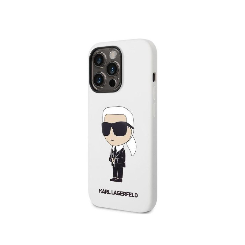 Karl Lagerfeld Silicone Ikonik dėklas iPhone 14 Pro Max - baltas