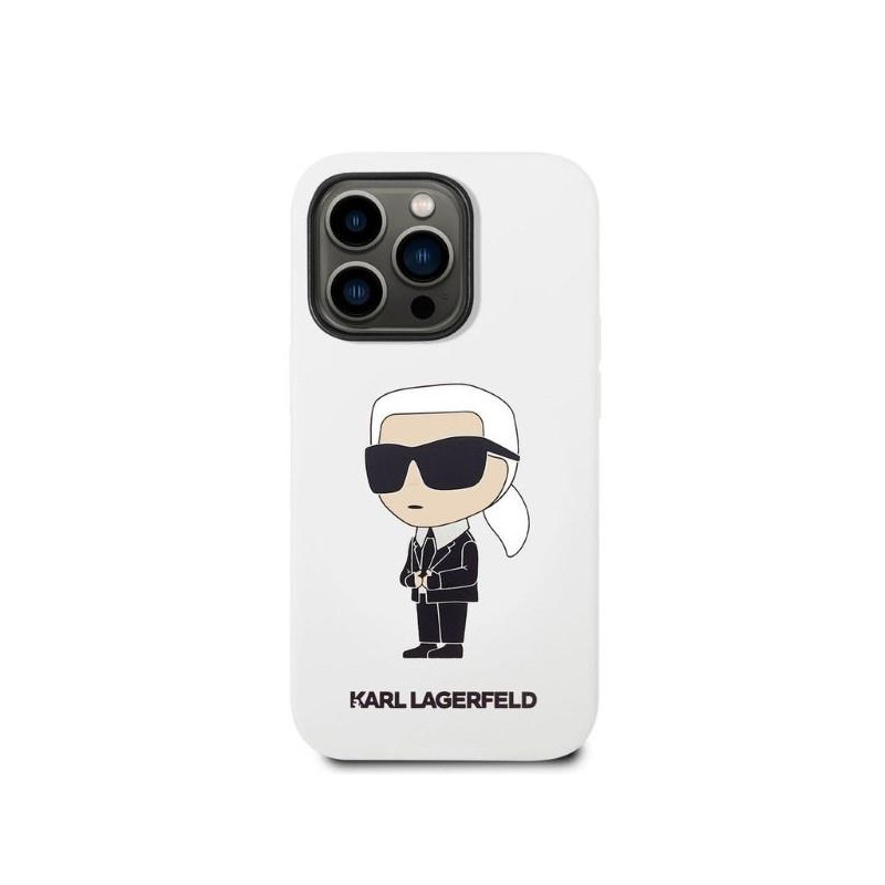 Karl Lagerfeld Silicone Ikonik dėklas iPhone 14 Pro Max - baltas