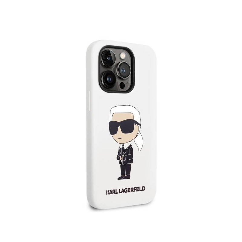 Karl Lagerfeld Silicone Ikonik dėklas iPhone 14 Pro Max - baltas