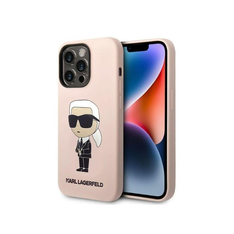 Karl Lagerfeld Silicone Ikonik dėklas iPhone 14 Pro Max - rožinis Karl Lagerfeld Silicone Ikonik dėklas iPhone 14 Pro Max - rožinis