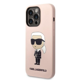 Karl Lagerfeld Silicone Ikonik dėklas iPhone 14 Pro Max - rožinis
