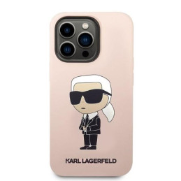 Karl Lagerfeld Silicone Ikonik dėklas iPhone 14 Pro Max - rožinis