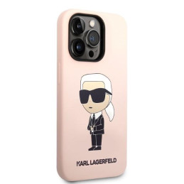 Karl Lagerfeld Silicone Ikonik dėklas iPhone 14 Pro Max - rožinis