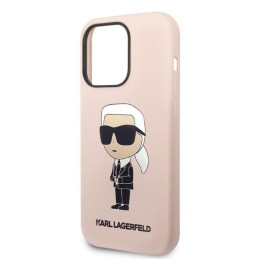Karl Lagerfeld Silicone Ikonik dėklas iPhone 14 Pro Max - rožinis