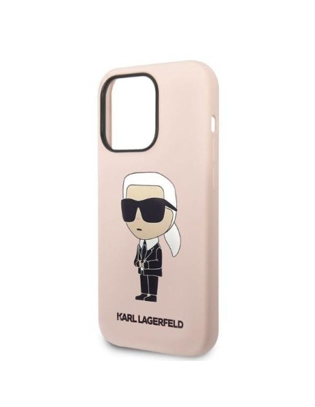 Karl Lagerfeld Silicone Ikonik dėklas iPhone 14 Pro Max - rožinis Karl Lagerfeld Silicone Ikonik dėklas iPhone 14 Pro Max - rožinis