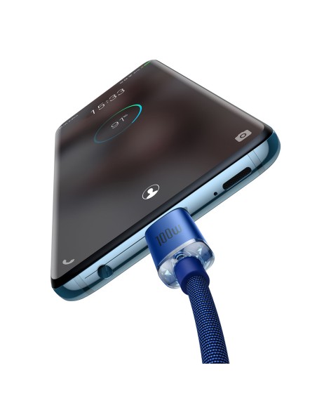 Kabelio laidas greitam įkrovimui ir duomenų perdavimui USB-C USB-C 100W 2m mėlynas Kabelio laidas greitam įkrovimui ir duomenų perdavimui USB-C USB-C 100W 2m mėlynas